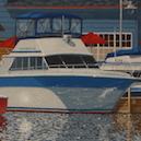 Blue Boat 14x11