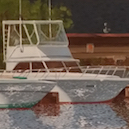 Green Boat 14x11